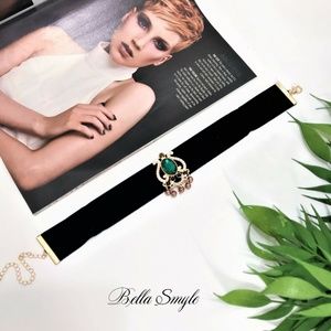 "Vera" Suede Choker Victorian Vintage Necklace